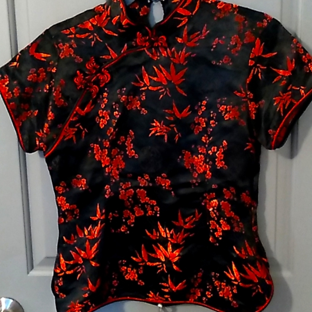 Vintage Chinese Cheongsam Womens Blouse